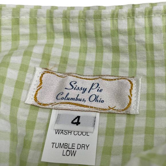 Sissy Pie Green White Seersucker Ruffle Skirt Girls 4 - Picture 6 of 6